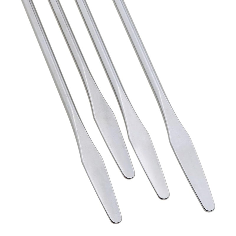 heyous 4PCS 150mm/5.9inch Laboratory Miniature Dual Head Spatula Semi Miniature Spatula Tapered Arrow Flat Head Silver Stainless Steel Miniature Dual Head Spatula Suitable for Science Lab and Craft - Image 3